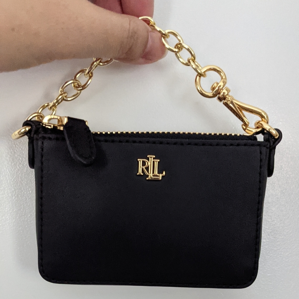Ralph Lauren leather card case/coin purse/bag charm